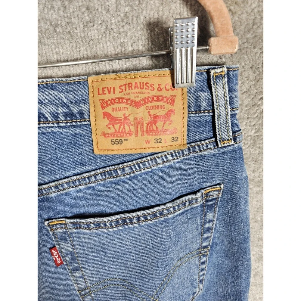 Levis 559 Relaxed Straight Jeans Mens Size 32x32 Blue‎ Denim Stretch Pockets